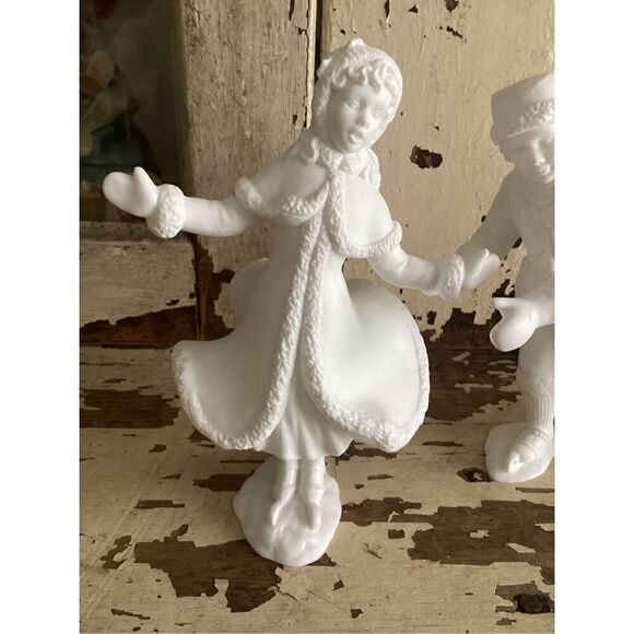 Department 56 Porcelain Winter Waltz Skaters Silhouette Holidays Retired - Picture 3 of 11